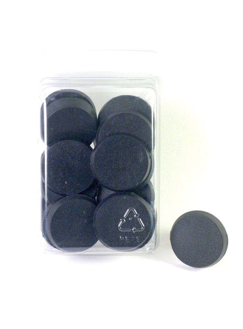 Hedral Value Pack of 20-32MM Round Black Miniature Model Bases for Tabletop or Miniature Wargames - Image 1